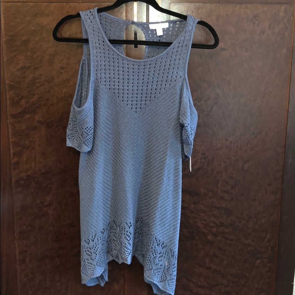 Lauren Conrad knitted shoulder cut out top NWT